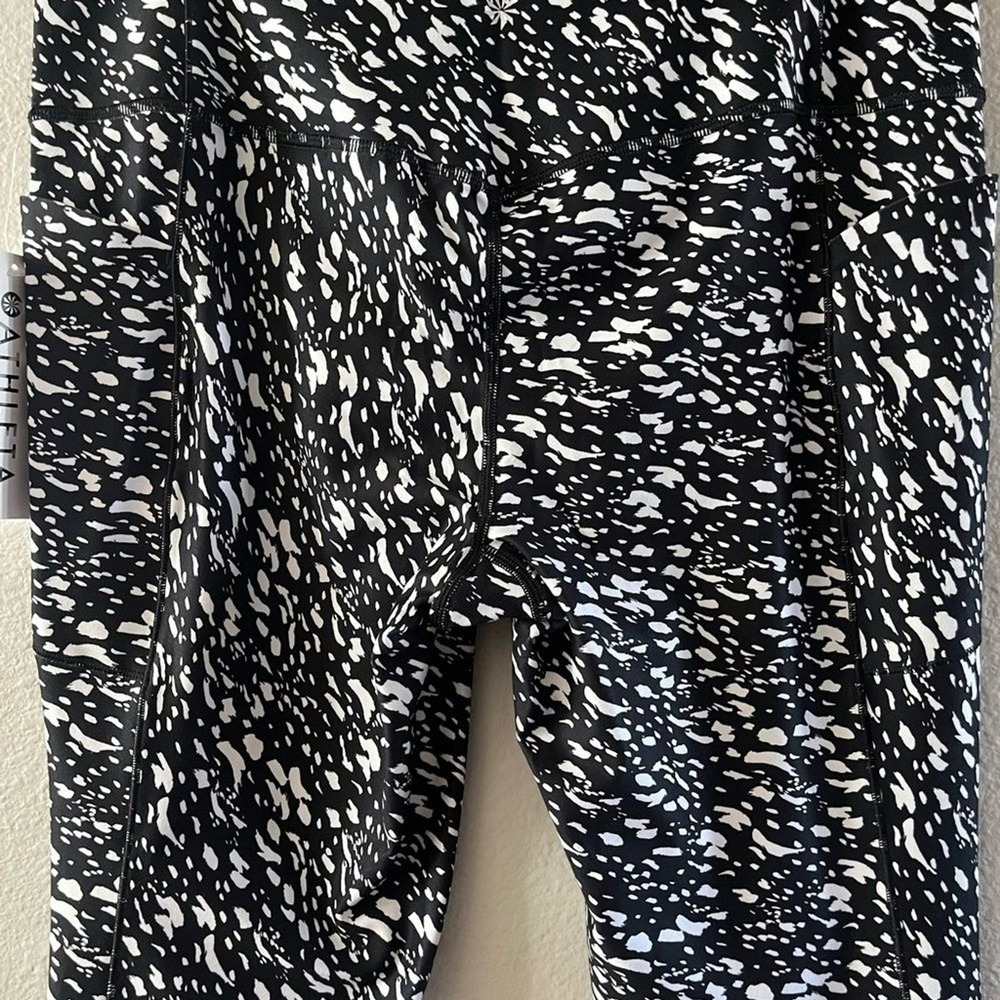 Athleta SZ XL Salutation Stash 7/8 Tight Workout Pants Black/White Speckles NEW - Picture 11 of 16